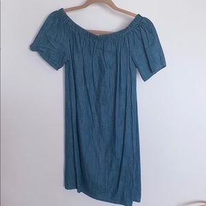 Off the shoulder denim dress!